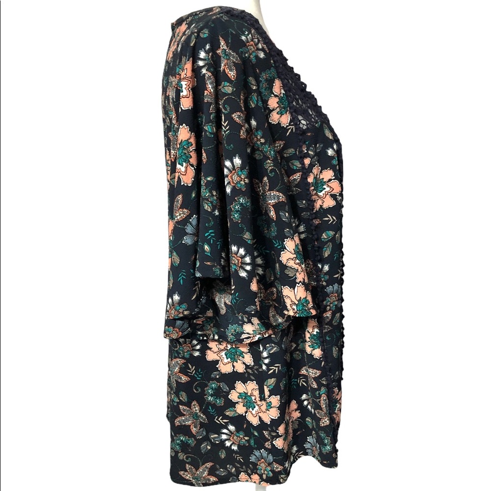 Knox Rose Blouse Top Floral Butterfly Sleeve Multicolor Size M - Picture 6 of 9